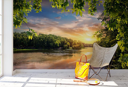 Fototapeta Sunset in river